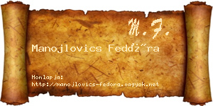 Manojlovics Fedóra névjegykártya