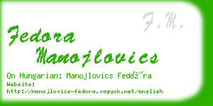 fedora manojlovics business card